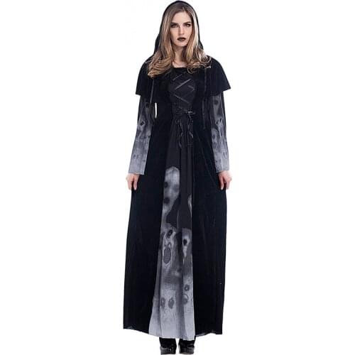 Cosplay witches lady halloween Vampire ghost Black Queen Fancy dress costume