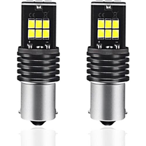 2Pcs 1156 BA15S P21W 7506 R5W R10W Super Bright 1800Lm LED Auto Turn Signal Reverse Lamp Tail Brake Bulb Daytime Running Lights