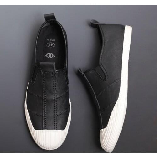 Spring New Mens Lazy Vulcanize Shoes British Korean Male Trend Simple Wild Shoes Breathable Soft Bottom Driving Shoes