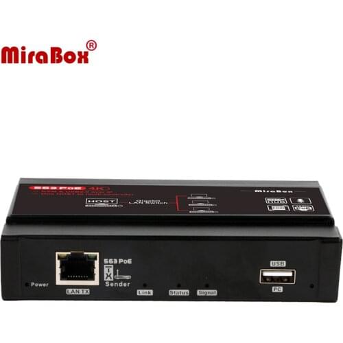 Mirabox 100m PoE 4K KVM Extender HDMI Extender USB over Cat5e/6 for PC Webcam PS4