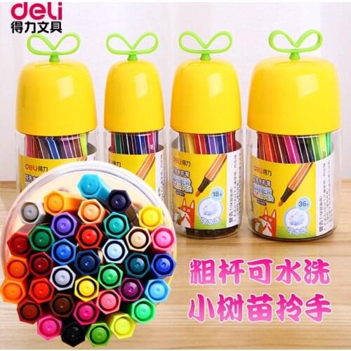 Washable watercolor pen 12/18/24/36 color Childrens color pen barrel
