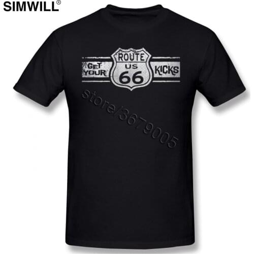 Male Get Your Route Us 66 Kicks Tee Shirts Fashion T Shirts Short Sleeved 100% Cotton Leisure T-Shirt O Neck Handsome Clothing