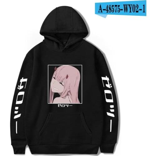 Newest Anime Darling in the FranXX 002 Printed Hoodies Zero Two Sweatshirt Kpop Men/Women Fashion Boy girls Clothes Tracksuits