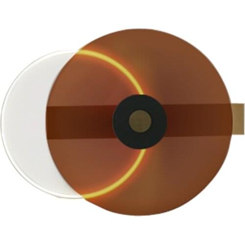 New product personality turntable simple personality model room decoration study acrylic glass disc wall lamp