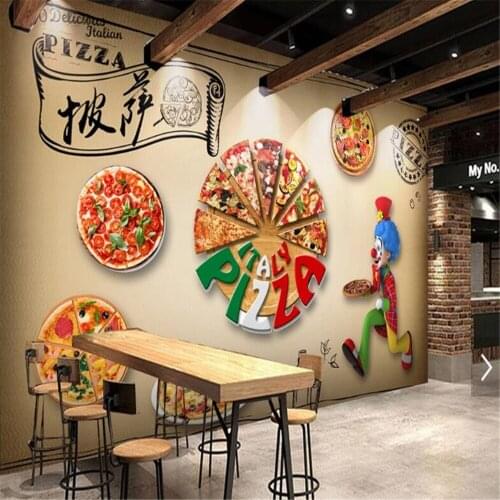 Milofi Professional Custom 3D Wallpaper Mural Pizza Restaurant Western Restaurant Hotel Background