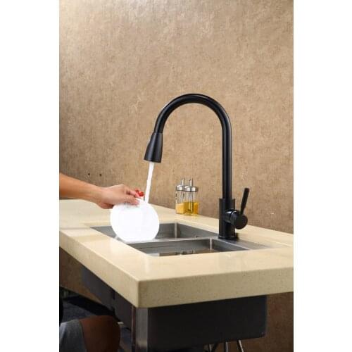 QIANLONGYIPIN Black Kitchen Faucets