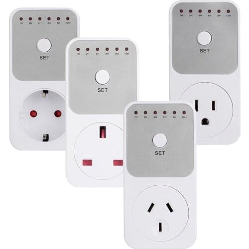 US EU UK 1h-10h Countdown Timer Switch Socket Plug Intelligent Time Setting Control Socket Electricity Power Metering Socket