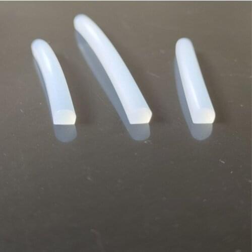 Silicone Rubber Solid D Half Round Sealing Strip Heat Insulation Bar 10 Meters White Translucent