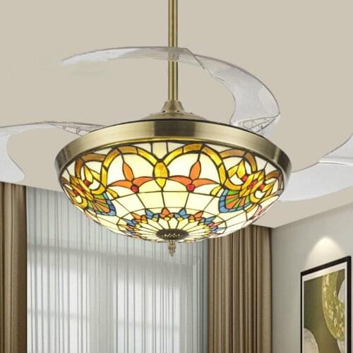 Modern Led Invisible Ceiling Fan Light Living Room Bedroom Silent Ceiling Fan Light 42 Inch Led Ceiling Fan with Light
