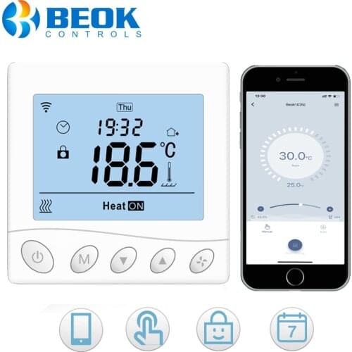 Beok Wifi Thermostat Gas Boiler Smart Room Heating Temperature Controller Regulator Remote Control Programmable TR33