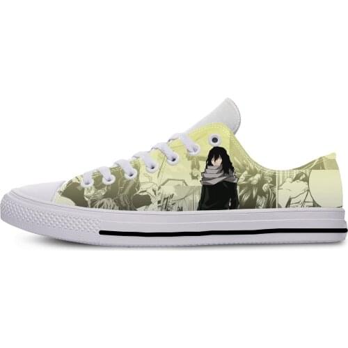 Japanese Anime Manga My Hero Academia Aizawa Shota Casual Cloth Shoes Low Top Lightweight Breathable 3D Print Men Women Sneakers