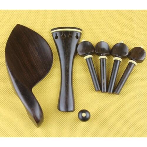 High class 4/4 undyed ebony Luthier violin parts full size, violin accessories