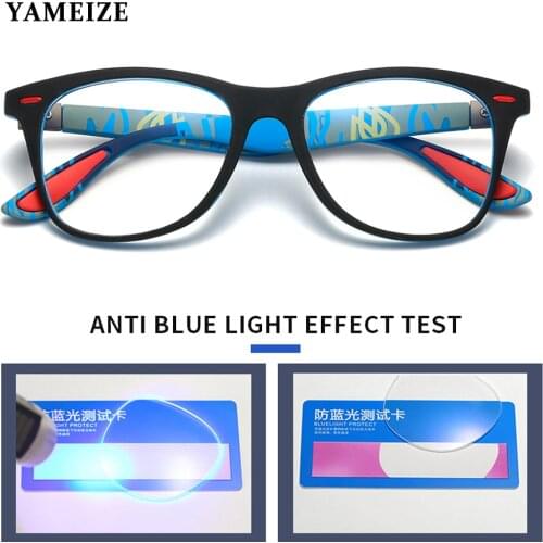 YAMEIZE Anti Blue Rays Computer Glasses Men Blue Light Blocking Glasses For Computer Protection Retro Gaming Optical Eyewear