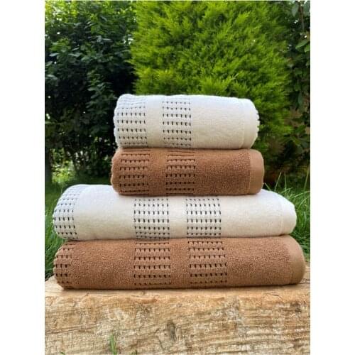 %100 Cotton 4pcs Bath Towel Set For Adults Quick Dry Easy Cleaning Bathroom Face Compressed Beach Hotel Foot Made in Turkish