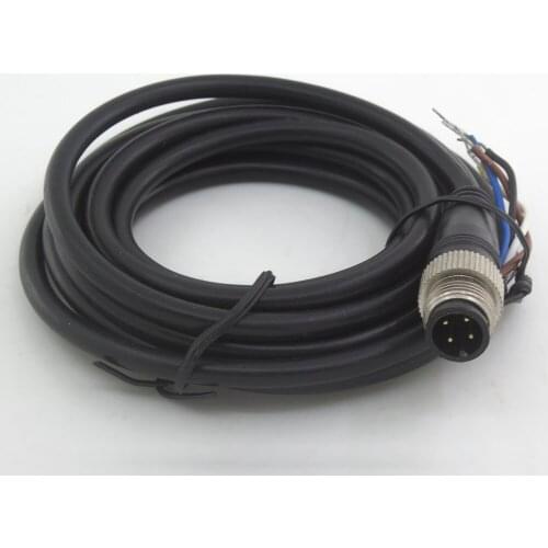 100pcs FSC12-MS-4 M12 2m PVC cable sensor connector 4 pins straight male head for M12 4 wries proximity sensor switch to Austra
