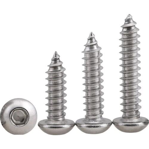 20pcs M5 Stainless steel Inner Hex screws self-tapping screw round head machine hex equipment furniture bolts 16-40mm length
