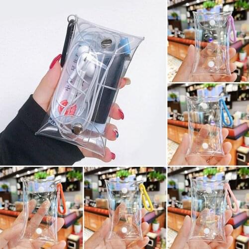 2021 Transparent PVC Key Wallet Case Chain Ring Pouch Car Keychain Housekeeper Women Coin Bag Mini Lipstick Storage Bag Hot