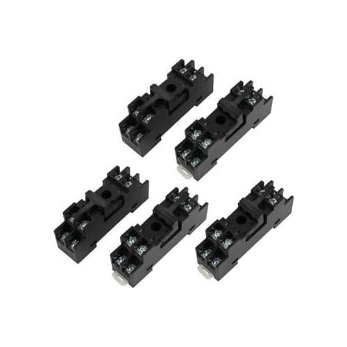 5Pcs 8P 2 No 2 NC Panel Mounted Electromagnetic Power Relay Socket Base P2RF-08