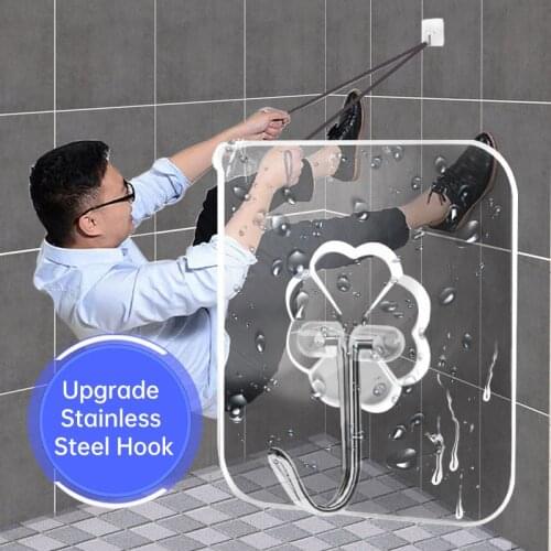 5Pcs Hooks Transparent Strong Self Adhesive Door Wall Hangers Hooks Suction Heavy Load Rack Cup Sucker for Kitchen Bathroom