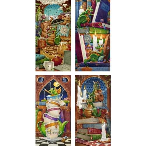 5D Diamond Painting Cartoon Animal Series DIY Full Round Drill Diamond Painting Home Decoration Gift Hanging Painting 40x80cm