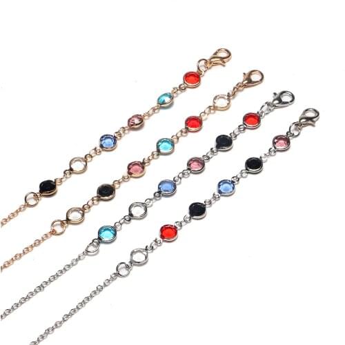 2021 Chic Luxury Colorful Crystal Mask Chain Holder Fashion Women face mask chain landyard accessories