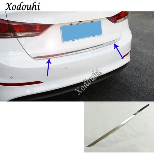 For Hyundai Elantra Avante 2016 2017 2018 2019 2020 Car Cover Stainless Steel Rear Door Bottom Tailgate Frame Plate Trim 1pcs