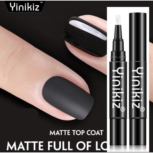 Matte Nail Gel Top Coat Pen Frosted Seal Portable Nail Gel Top Primer Nail Polish Nail UV LED Lamp Semi Permanent Nail Art TSLM1