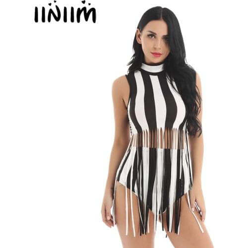 Iiniim DS Costumes Nightclub DJ Femme Singers White Black Stripes Tassel Tops and shorts Korean Hiphop Jazz Team Dance Costume