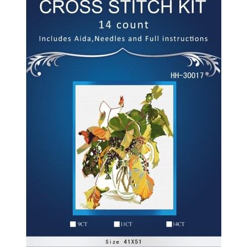NHH-30017 Plant in glass Counted Cross Stitch14CT Cross Stitch Sets Wholesale cartoon Cross-stitch Kits Embroidery Needlework
