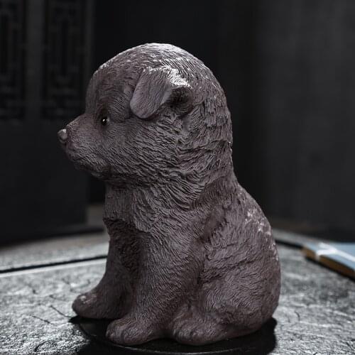 Ceramic purple sand tea pets, ornaments can raise lucky dogs, tea ceremony decoration, home decoration, courtyard decoration