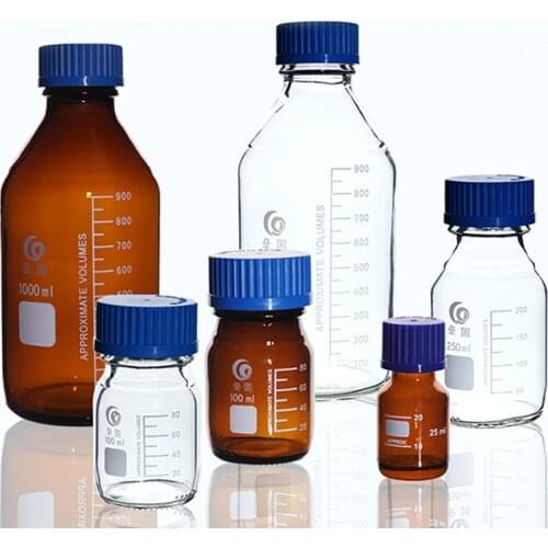 Lab Transparent/Brown Screw cap Reagent bottle Sealed bottle Glass Laboratory Sample Bottle