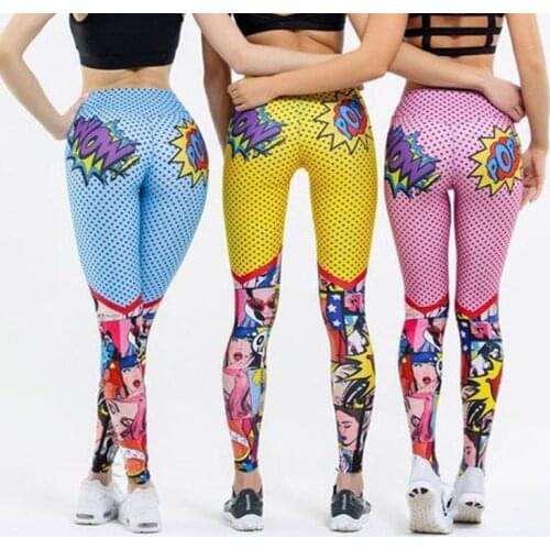 Fashion Leggings Sexy Casual Highly Elastic and Colorful Leg Warmer Fit Print Sporting Workout Athletic Leggins Pants Trousers