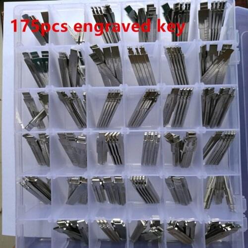 175PCS Engraved Line Key Scale Shearing Teeth Blank auto Key Blade