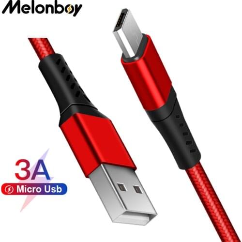Melonboy 3A Nylon Braided Type C Usb Cable Fast Charging Cable Wire for Xiaomi 11 Mi 9 8 9t Note 8 7 Pro Samsung S10 S9 Huawei