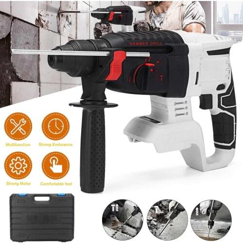 18V Multifunctional Brushless Rotary Hammer Drill Screwdriver Power Tools With Auxiliary Handle Demolition Impact Hammer Drill