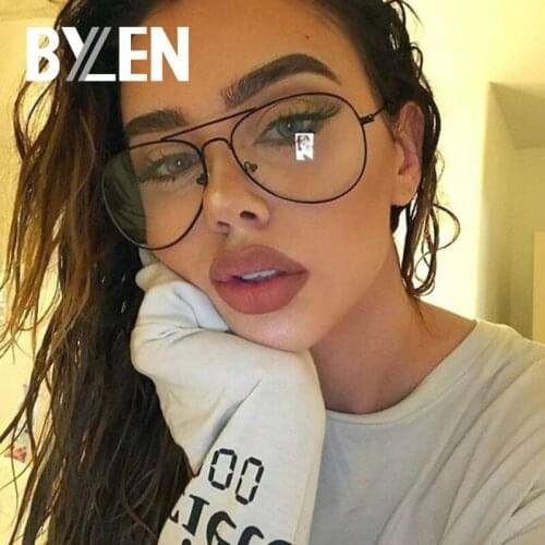 Fashion Vintage Metal Twin-Beams Glasses Women Optical Eyewear Frame Men Brand Eyeglasses Frames Gold Shield Frame Clear Glasses