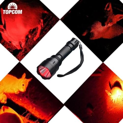 TOPCOM Powerful 625nm 3-Mode Red Flashlight High Quality 3w XPE LED Red Light Night Vision Lantern For Camping Hunting Fishing