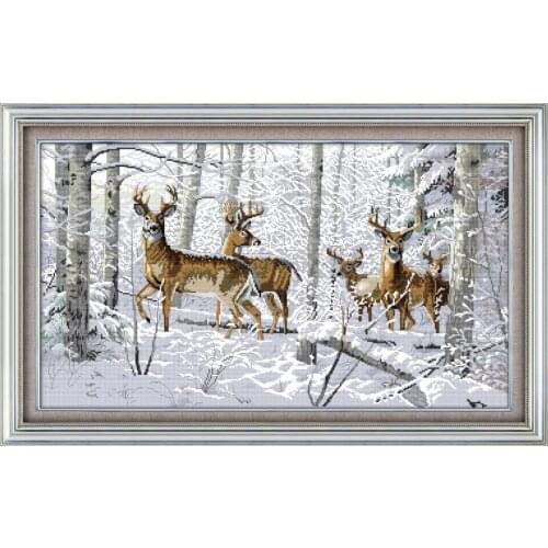 Sinology Antelope Printing Pattern Cross Stitch Kit Pattern Traditional Embroidery 11CT14CT Needlework Home Decoration Painting