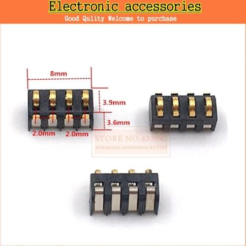 NEW 10PCS/Lot battery holder 4Pin ,battery connector, SMD mobile phone battery Connector 2.0PH