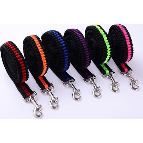 Pet Leashes Rope Outdoor Training Running Dog Leash Belt Lead Walking Harness Collar Leader Elastic Nylon With Reflective Rope