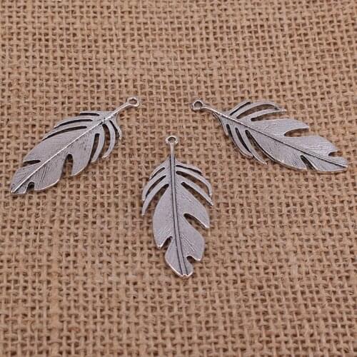 3pcs 49x21mm Antique Silver Color Leaf Charms for Jewelry Making Findings Pendants Fit DIY Necklace Bracelet Handmade Craft 3749