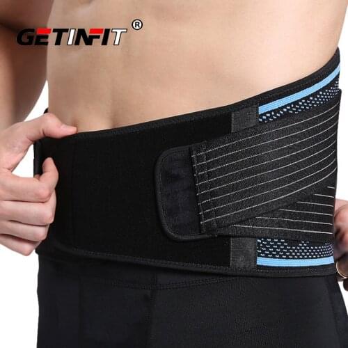 Getinfit 1PCS Waist Support 6 Springs Waist Trainer Fitness Weightlifting Protector Belt Adjustable Elastic Sports Lumbar Brace