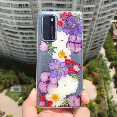 Flower Clear Case for HUAWEI Nova5T NOVA7 Mate10 20X 30 Pro P40 Pro Plus P30 P20 LIte Real Floral Pattern Design for Girls Women