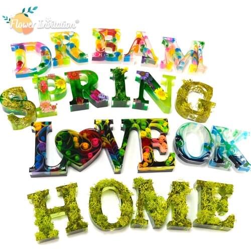 26 English Letters Epoxy Mold Decoration DIY Mirror Crystal Epoxy Silicone Jewelry Creative Pendant Wholesale Drop Shipping