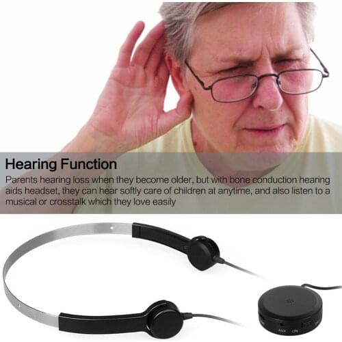 Bone Conduction In-Earphone Hearing Aid Headset Sound Amplifier Care Health Earphones for People Hearing Impairmen