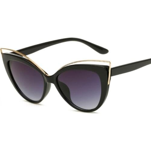 Cat Eye Sunglasses Women Vintage Fashion Butterfly Mirror Sun Glasses Female Retro Summer Style Metal Eyeglasses Luxury