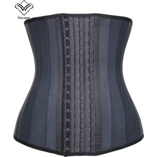 Wechery Latex Corset 25 Steel Boned Corsets and Bustiers Underbust Corset Black Slimming Shaperwear Fajas Plus Size XS-6XL