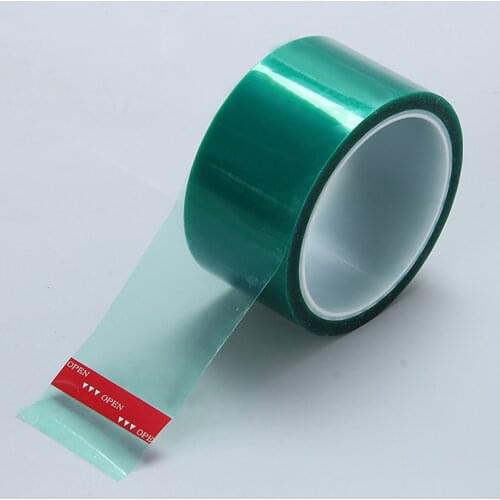 33m/Roll Green PET Tape Self Adhesive Tape Heat Resistant 180℃ For Electric Task/Grills/Powder Coating Width 5mm-100mm