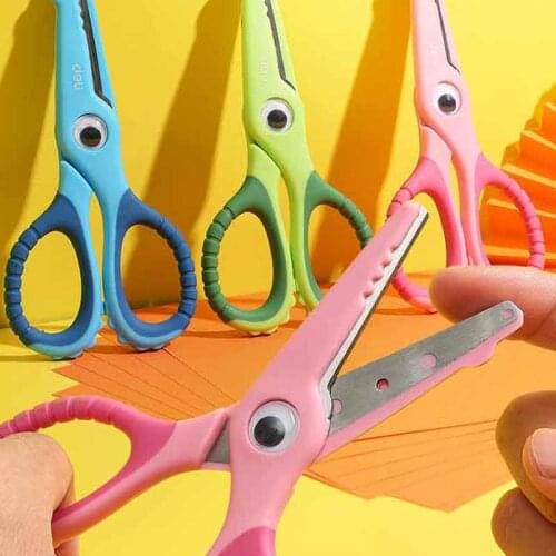 1pcs Child Safety Scissors Kindergarten Handmade Round Head Small Scissors for Paper Cross Stitch Scissors Yarn Pink Blue