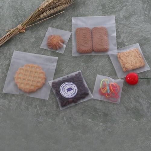 100Pcs/Pack Frosted transparent self-adhesive biscuit bag Wedding Party Supplies Cookie Candy Bags Gift Bag Baking Package Bag